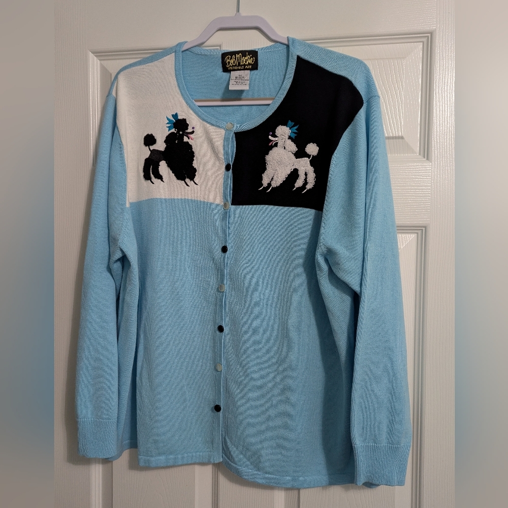 Vintage Bob Mackie Wearable Art Poodle Sweater 2X